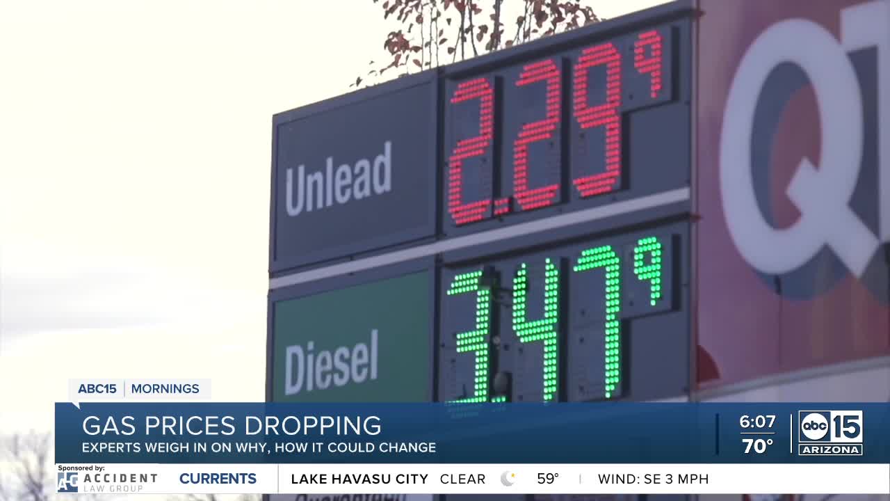Arizona gas prices dropping ahead of holidays