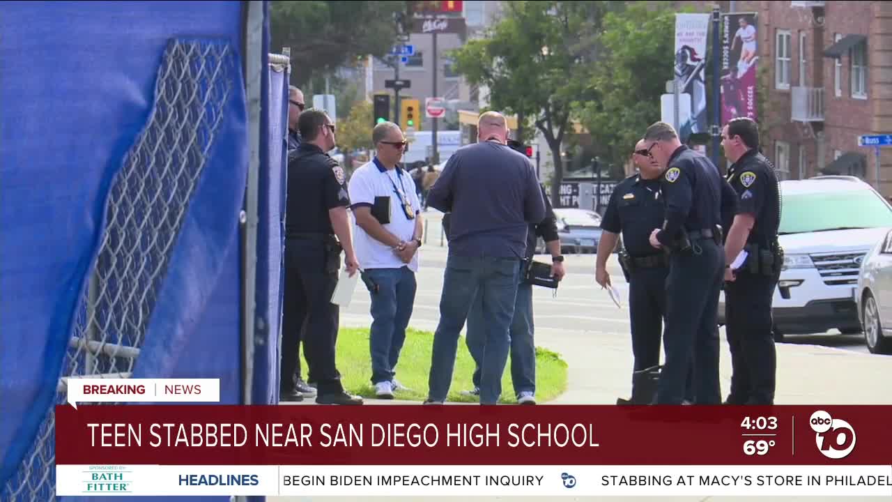 San Diego police investigate stabbing near San Diego High School