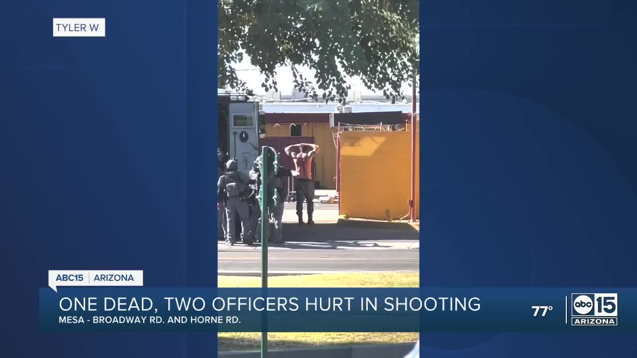 1 person dead, 2 Scottsdale officers hurt during Mesa shooting
