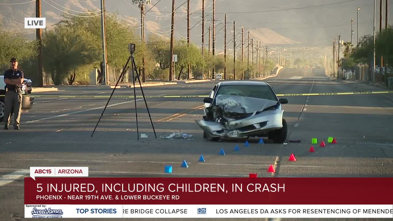 Woman and infant dead, three other children hurt in central Phoenix crash