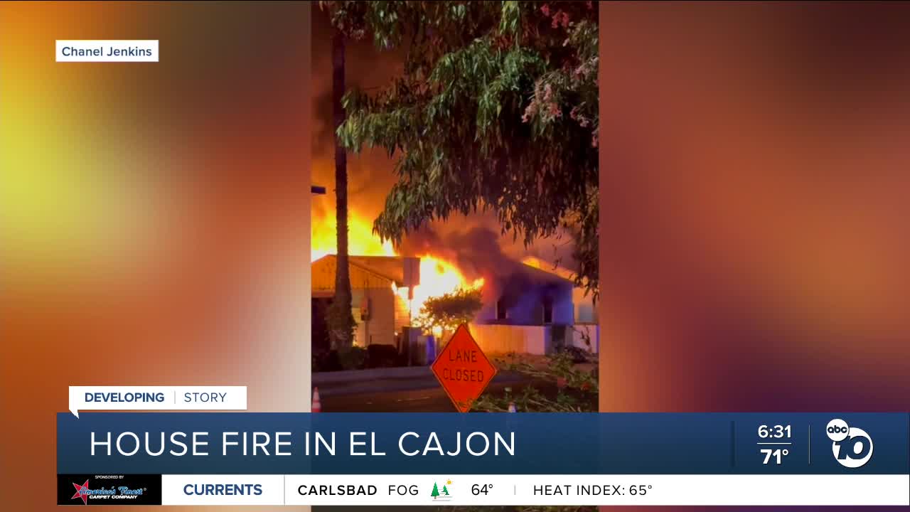 Police investigating fire at El Cajon home as possible arson