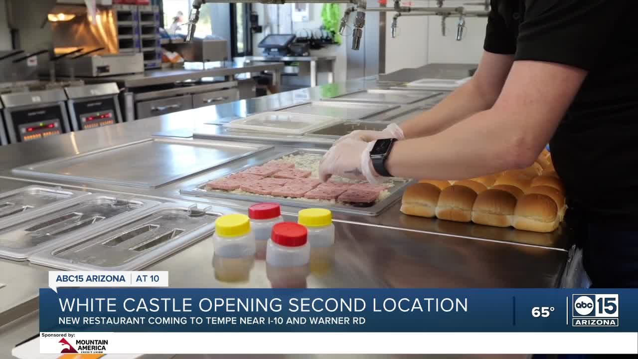 Inside White Castle NEW Tempe location square sliders, AI drivethru