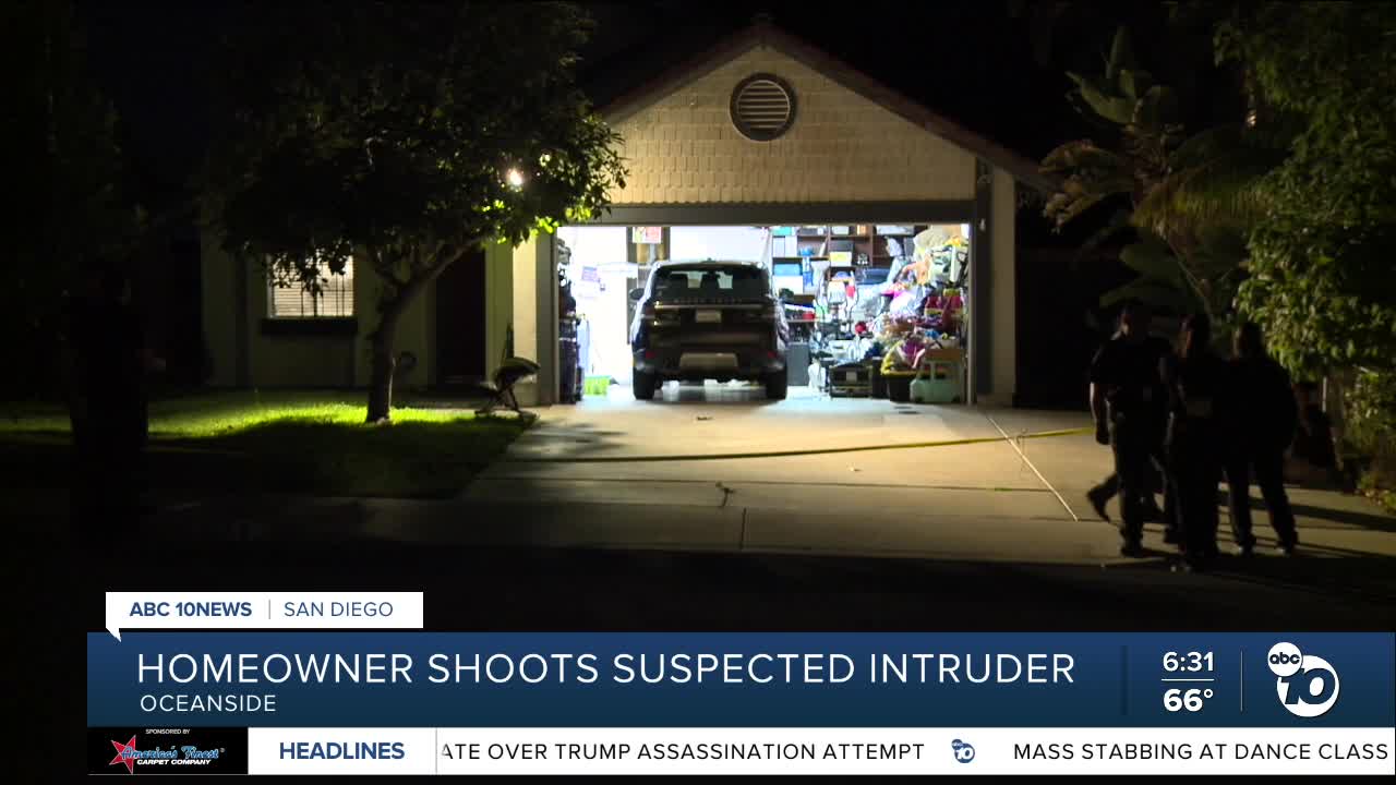 Resident shoots and kills man suspected of breaking into Oceanside home