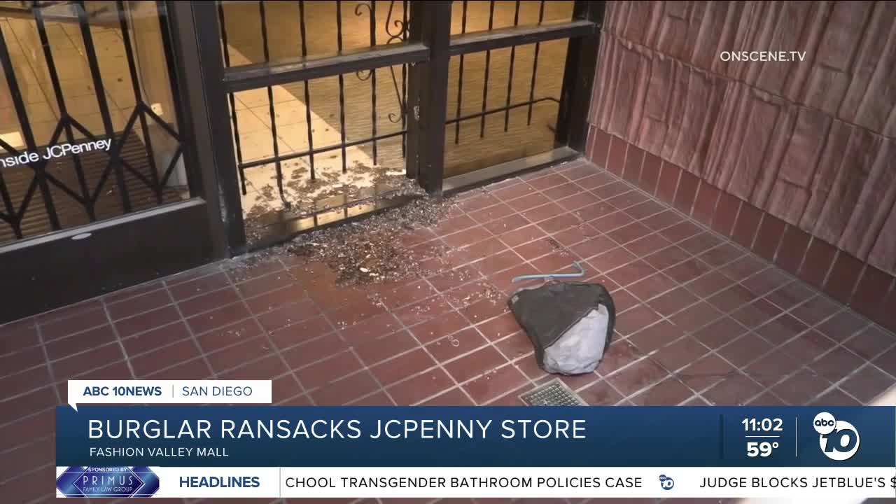 Thief breaks into JCPenney at Fashion Valley Mall, gets away with jewelry