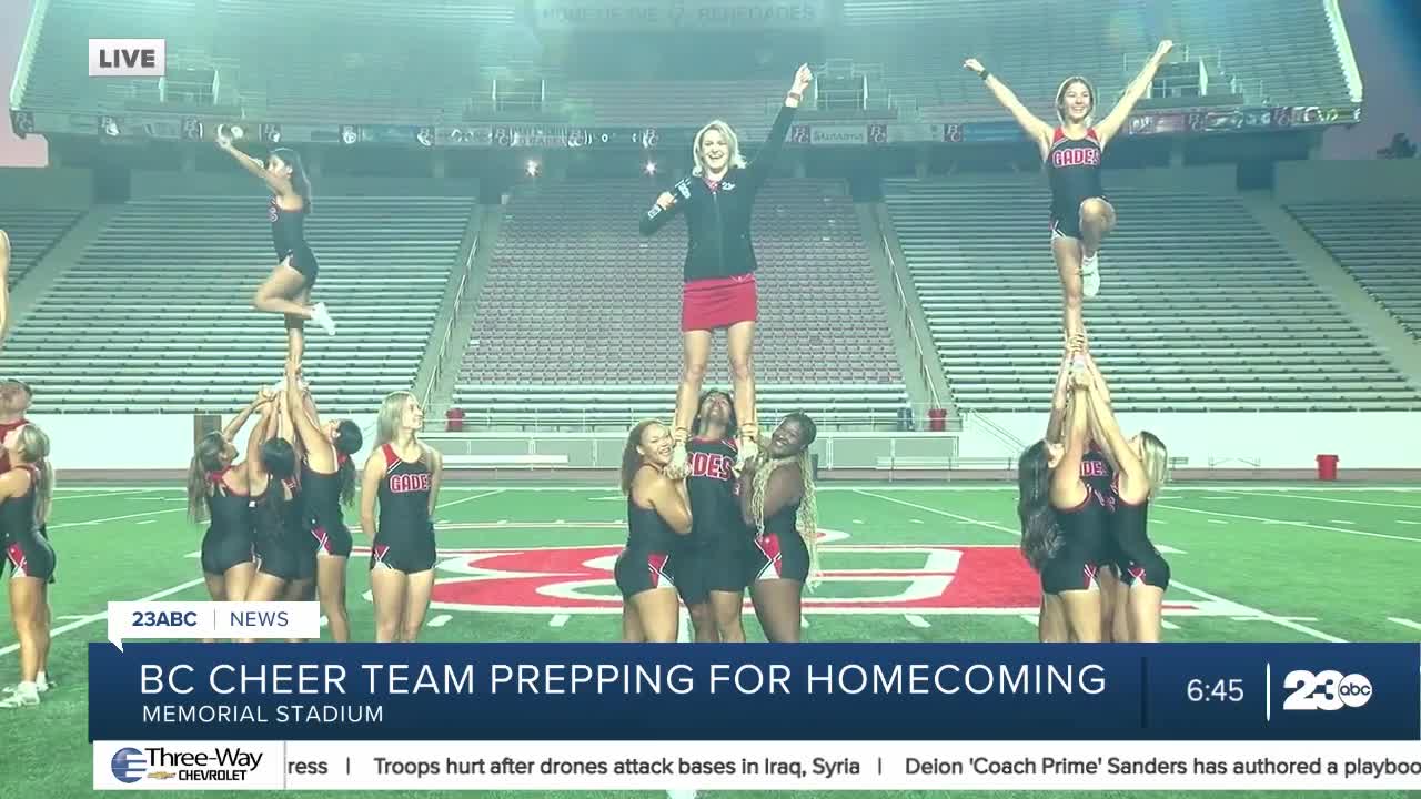 Bakersfield College Cheer team lifts spirits (and our morning reporter)