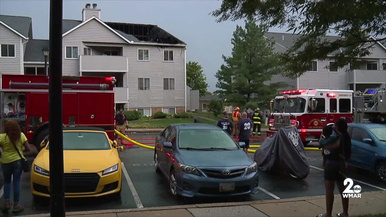 Apartment building fire in Parkville sounds multiple alarms