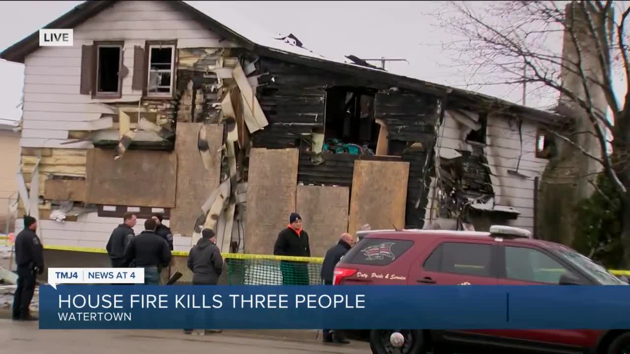 Three killed in Watertown house fire