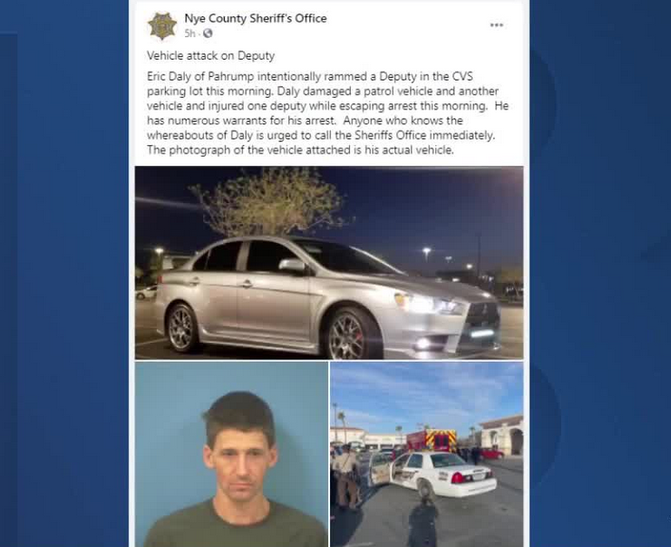 Nye County Deputy Injured After Car Rammed By Suspect