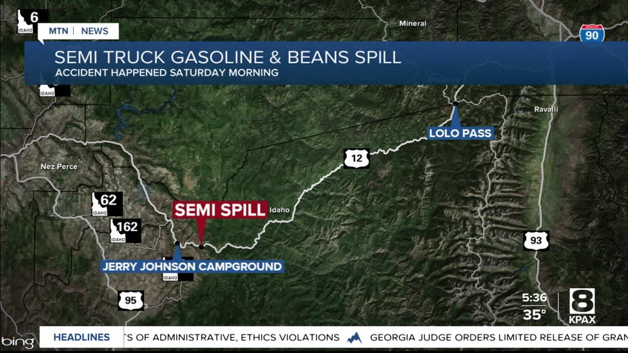 Highway 12 crash in Idaho County spills diesel into Lochsa River