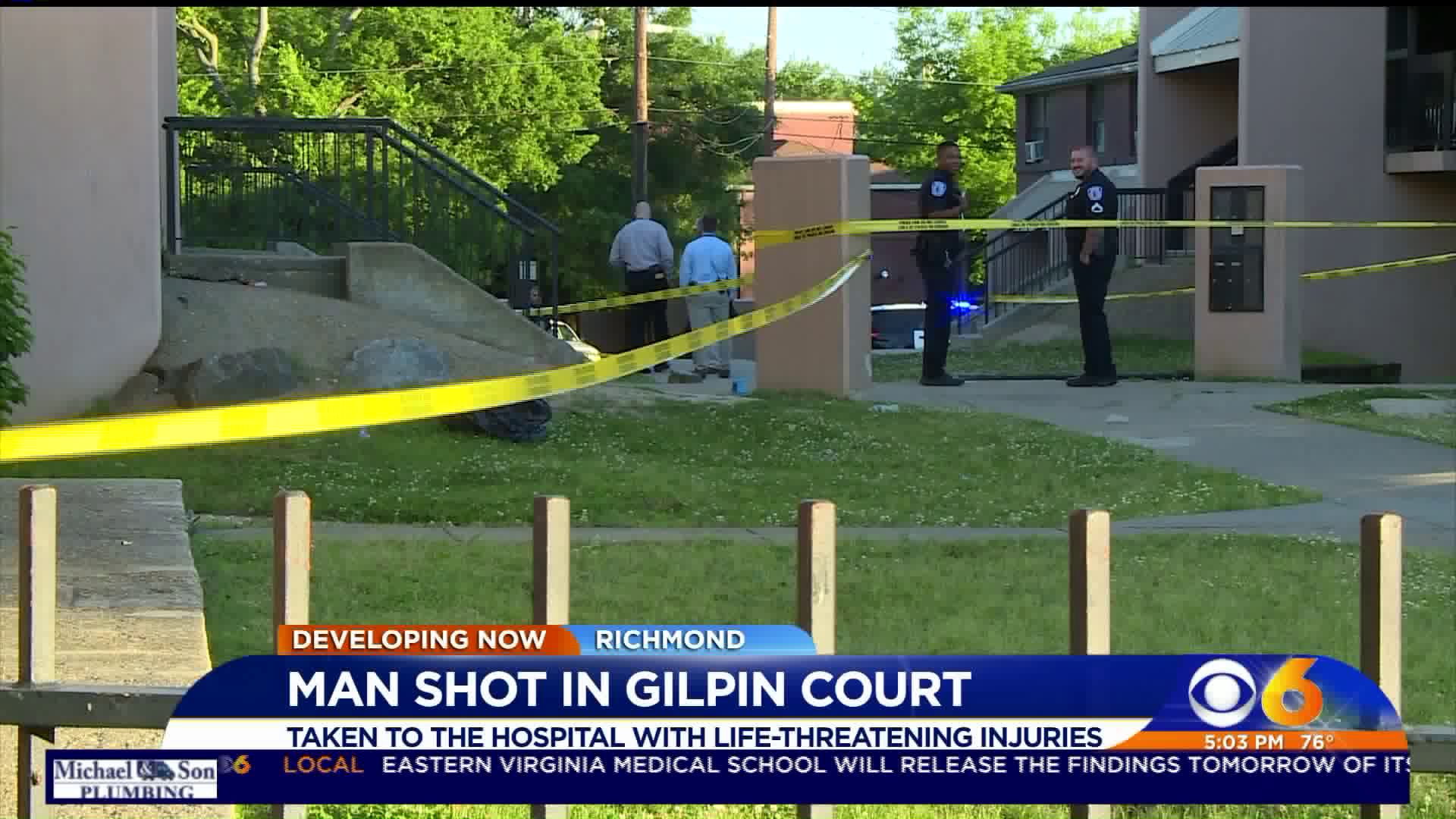 Man fighting for his life after Gilpin Court shooting