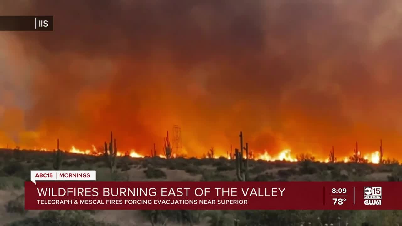 FAST FACTS Telegraph, Mescal fires scorch large area east of PHX
