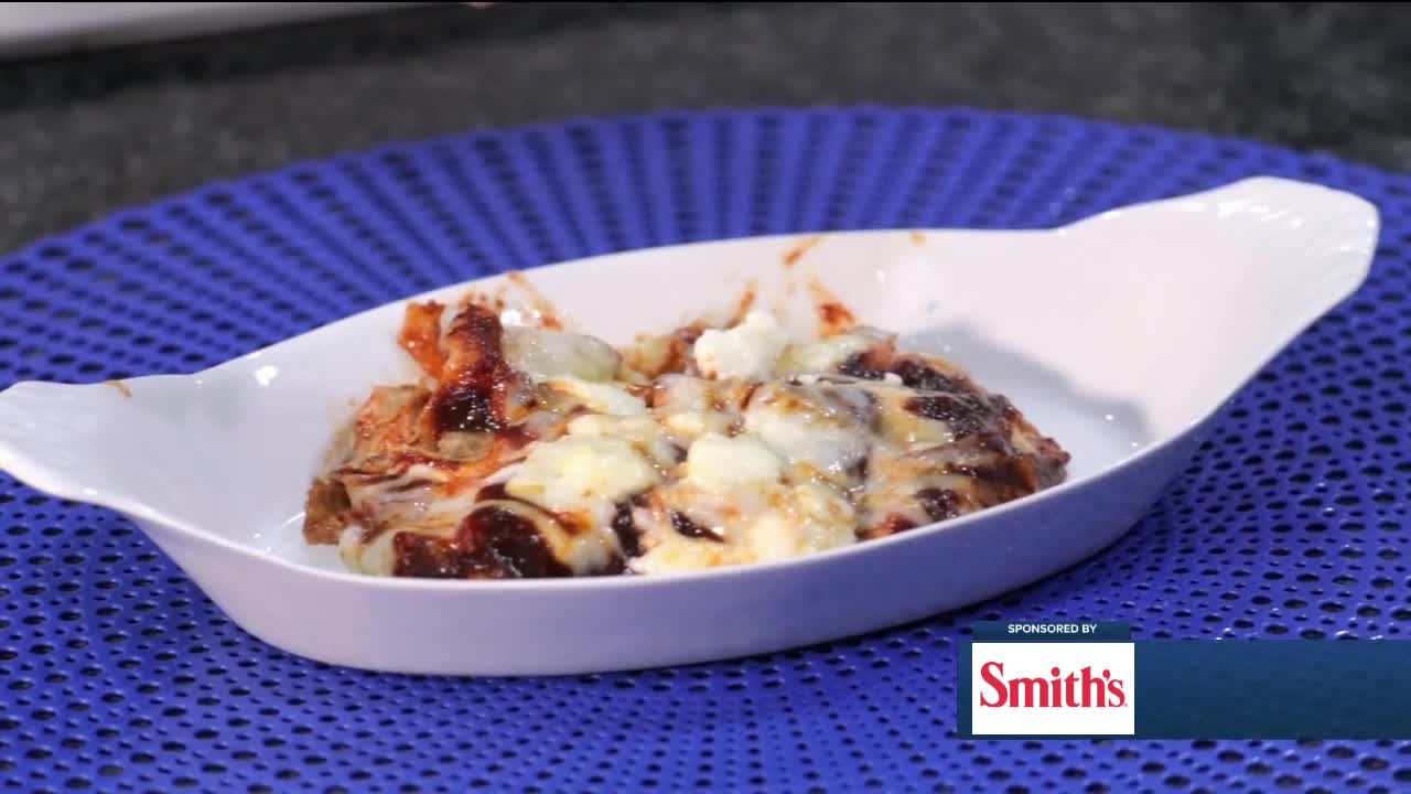 Red enchiladas with Oaxaca, queso fresco and crema ingredients