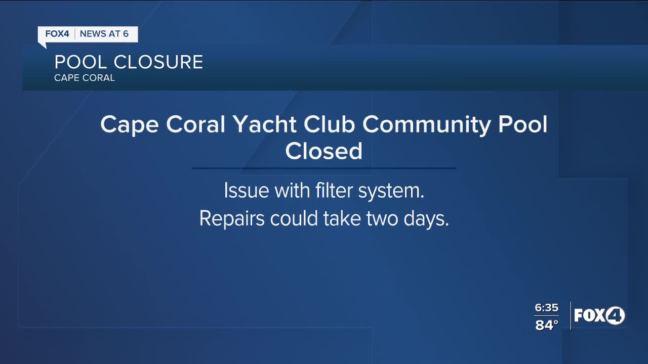 Cape coral yacht club community pool reopened