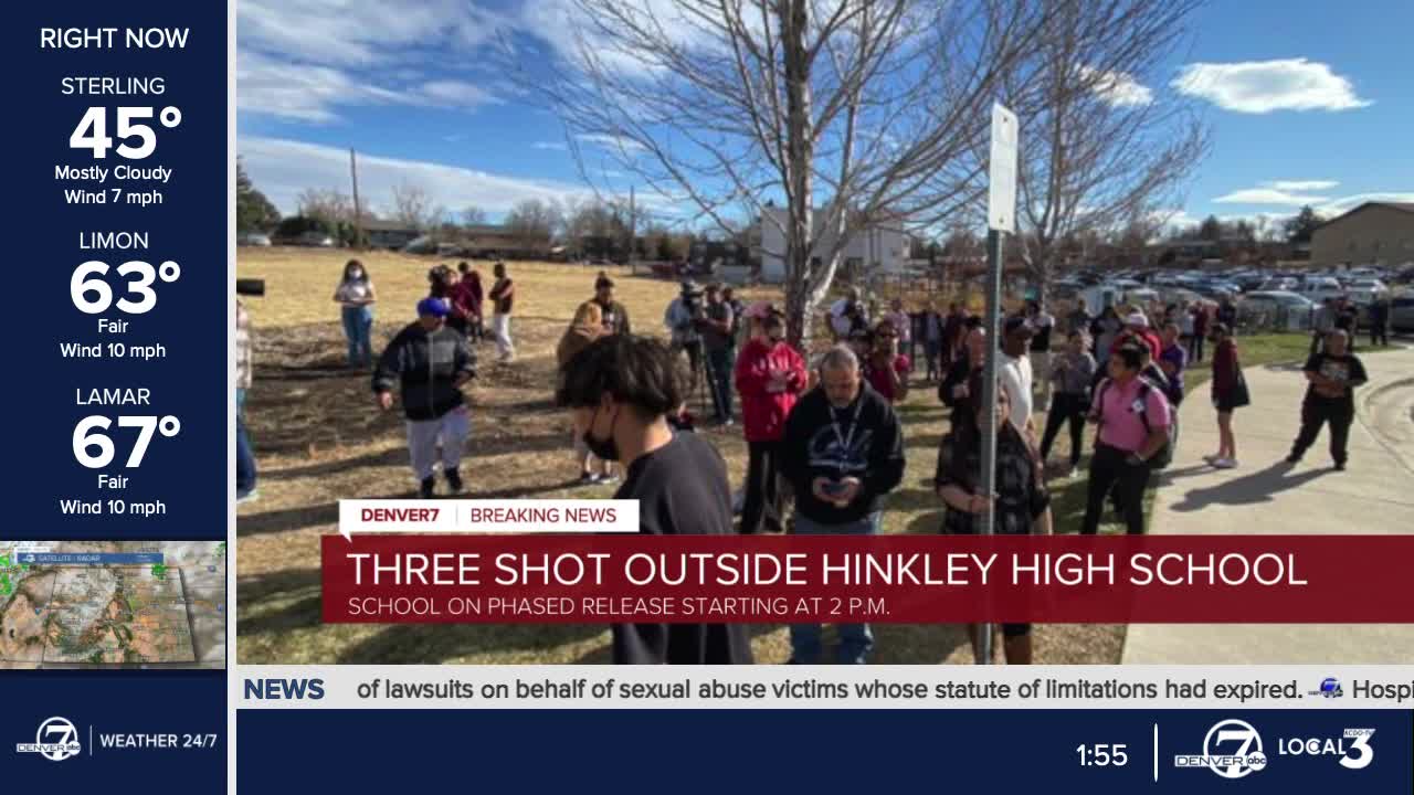 Teen arrested after 3 injured in shooting outside Hinkley High School