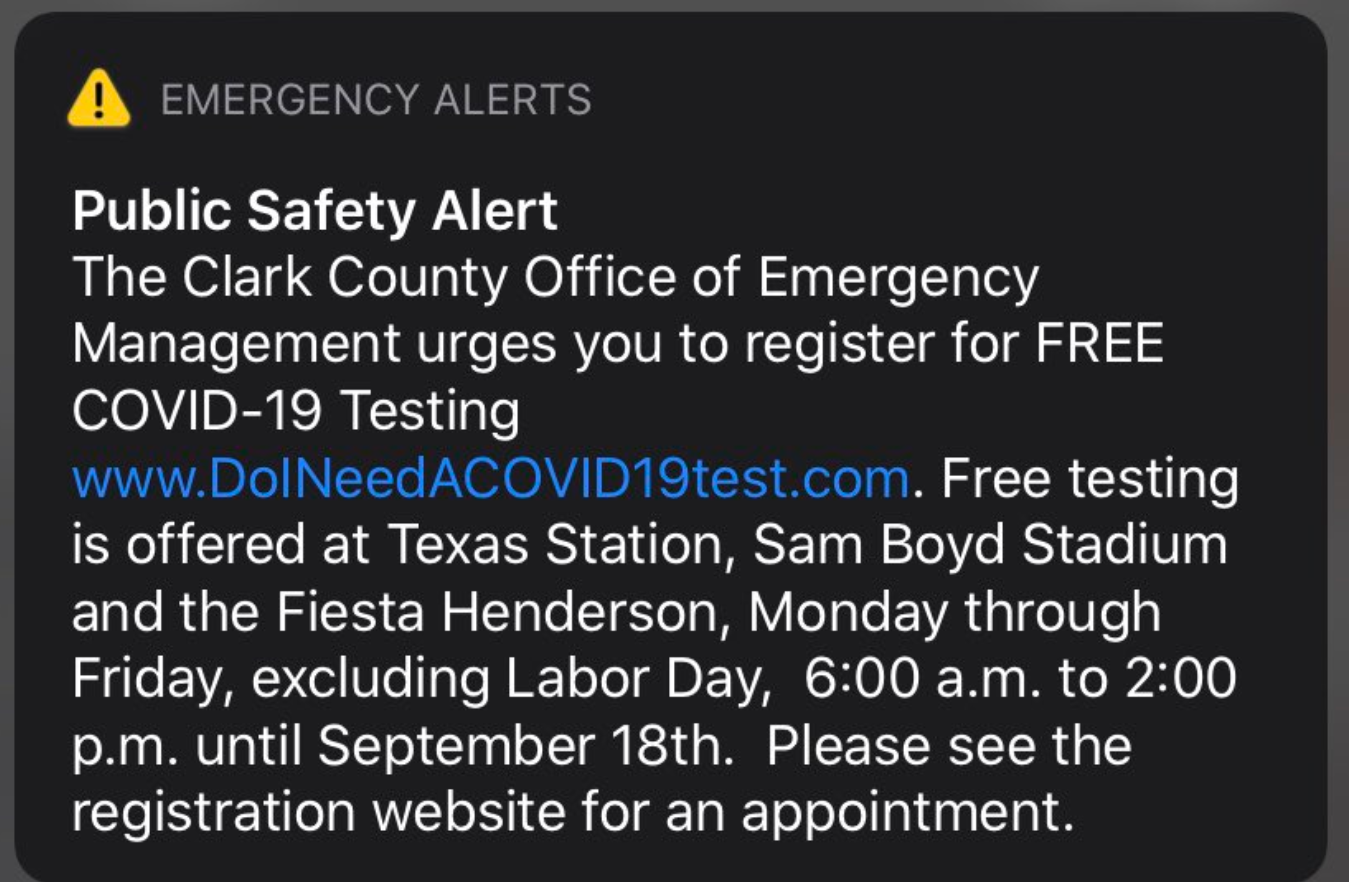 clark-county-sends-emergency-alert-for-covid-19-testing-program