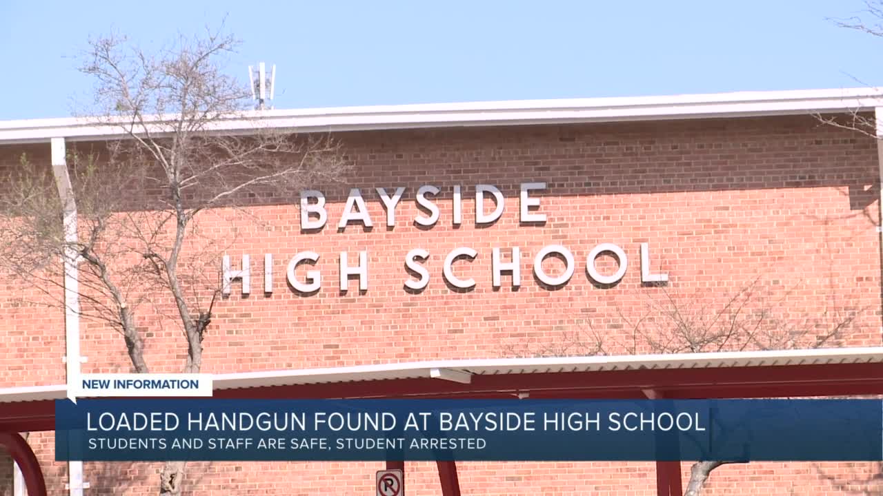 Bayside HS student arrested after gun found in backpack Officials