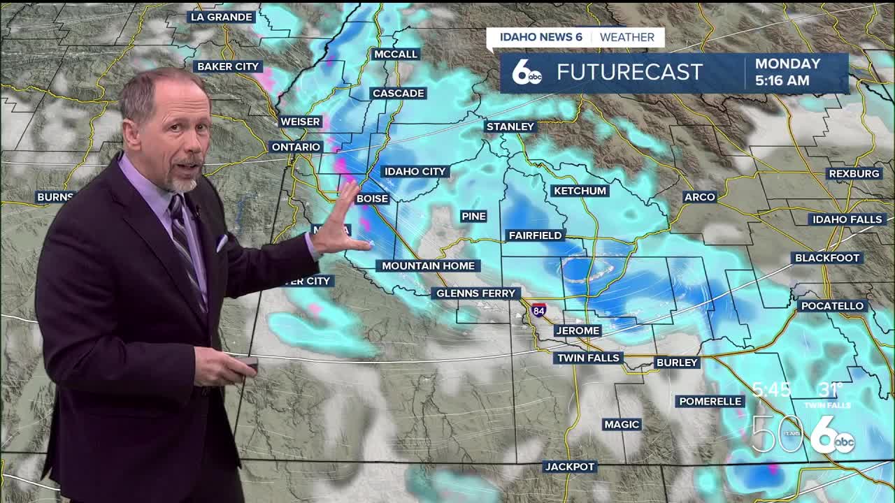 Scattered snow showers for our Monday, with a larger storm on the way
