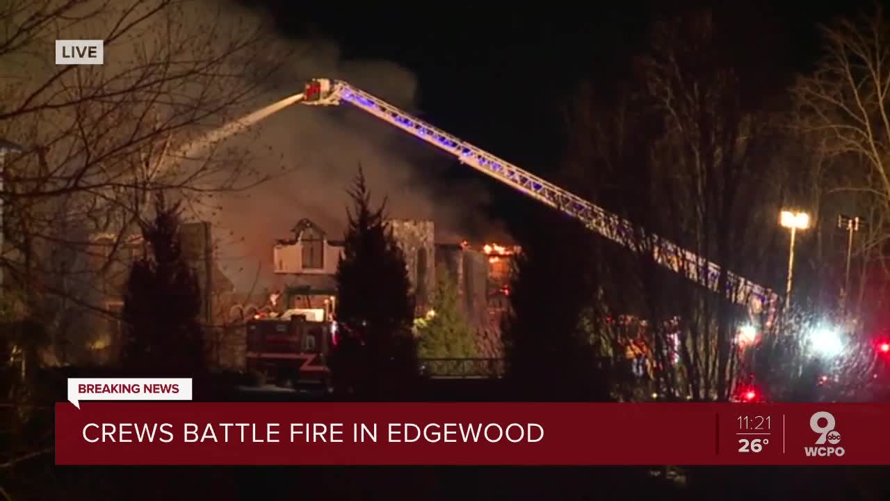 Emergency crews battle large fire in Edgewood, Ky