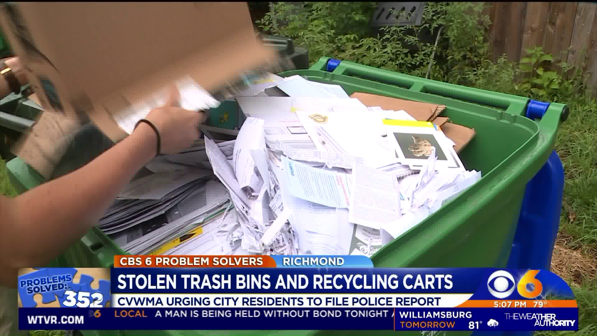 Trash can and recycling bin theft a regular occurrence in Church Hill