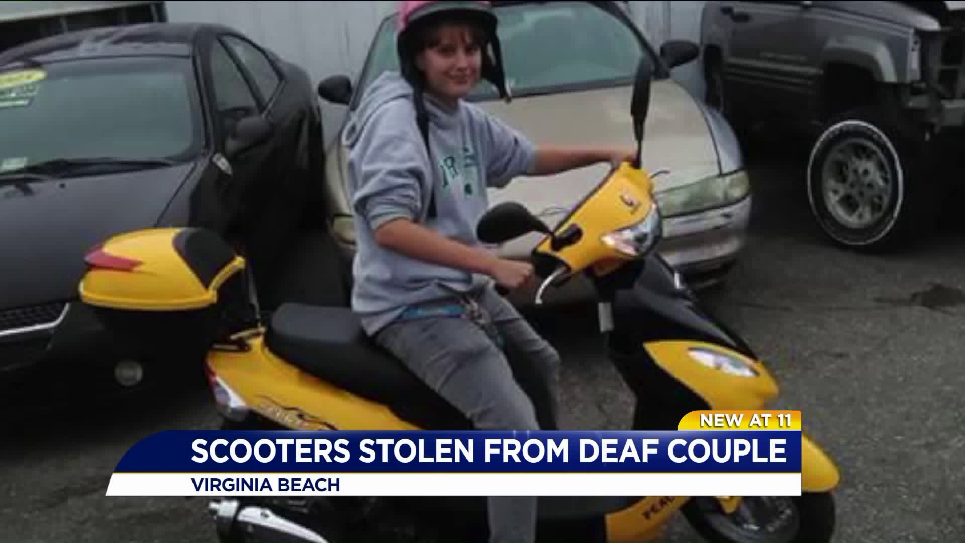 Scooters stolen from deaf Virginia Beach couple