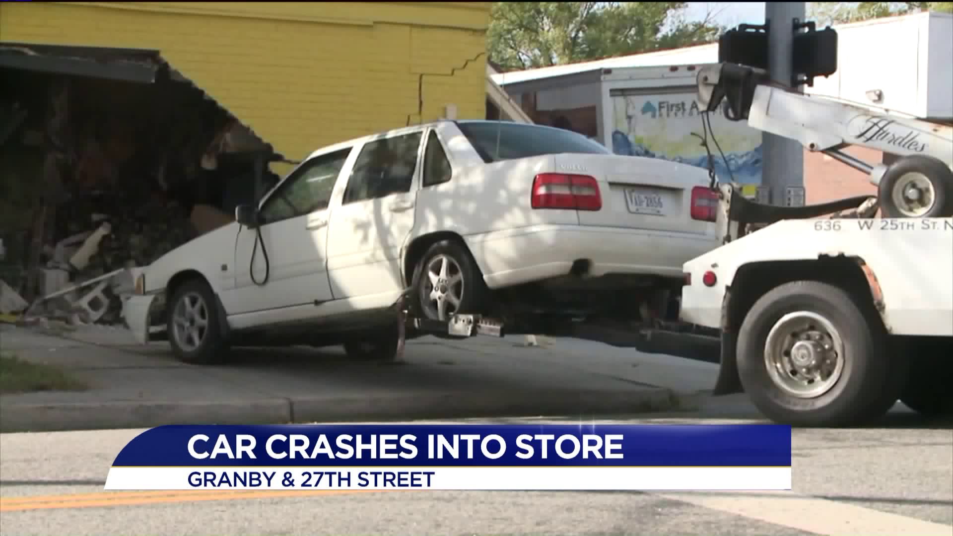 Car crashes into business on Granby Street in Norfolk
