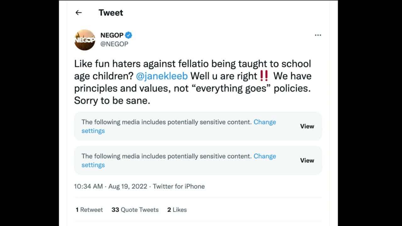 Nebraska Republican Party tweets cartoon depiction of oral sex - Vimarsana News