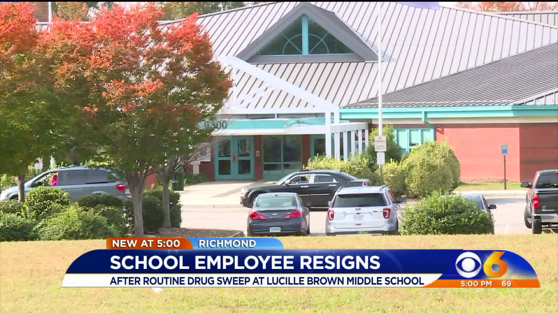 School employee resigns after Richmond school drug sweep
