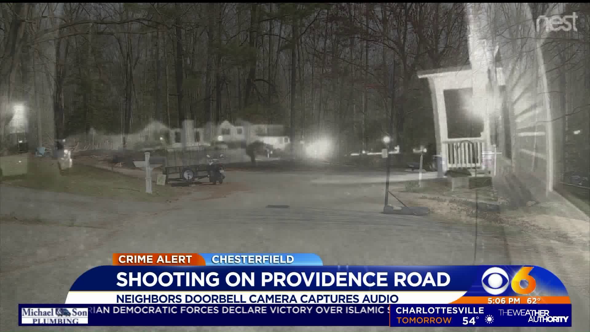 Gunshot, screams for help caught on Chesterfield security camera