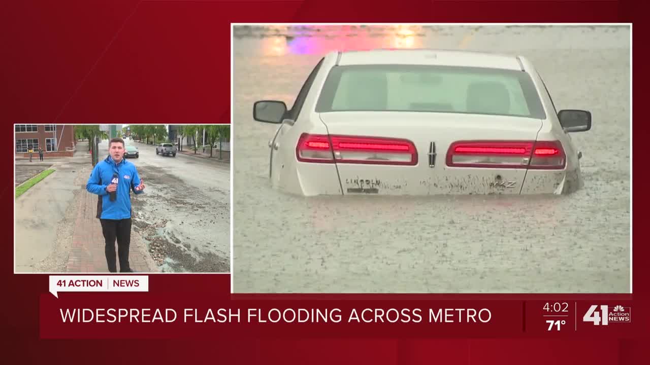 Flooding washes through parts of Kansas City