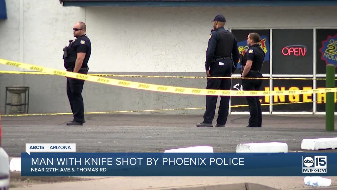 Man with knife shot by Phoenix police officers near 27th Avenue and ...