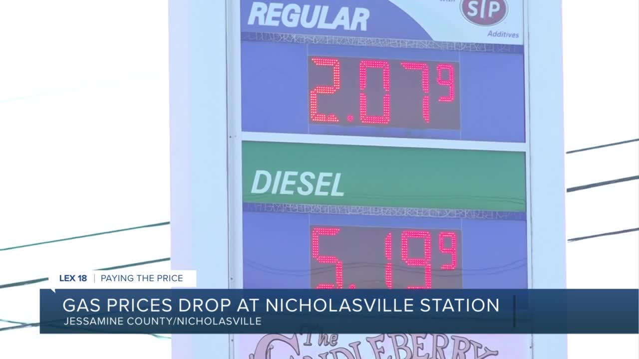 Gas prices drop temporarily at a Nicholasville gas station