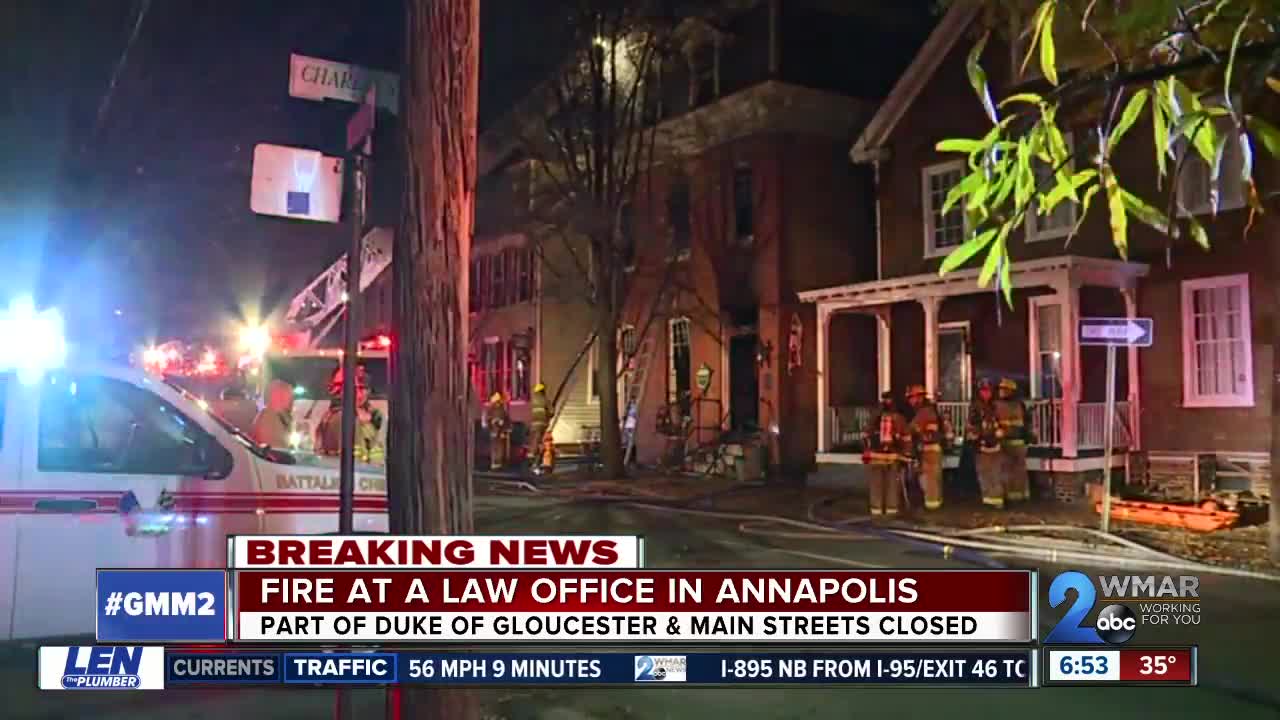 Annapolis law firm fire causes Monday morning road closures, school delays
