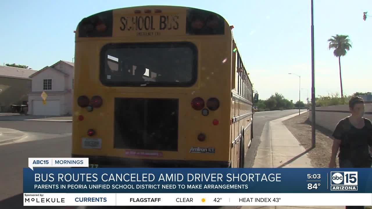 LIST Peoria school bus routes canceled due to shortage of drivers