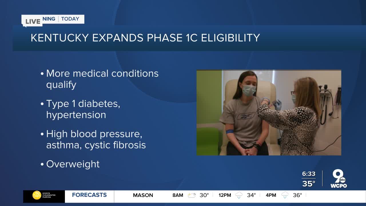 Kentucky expands who's eligible for vaccine in phase 1C