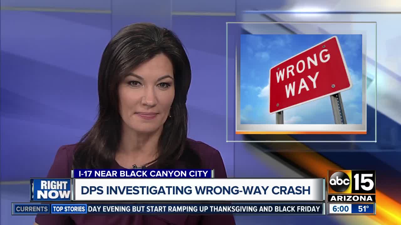 4 injured in I17 wrongway crash near Black Canyon City