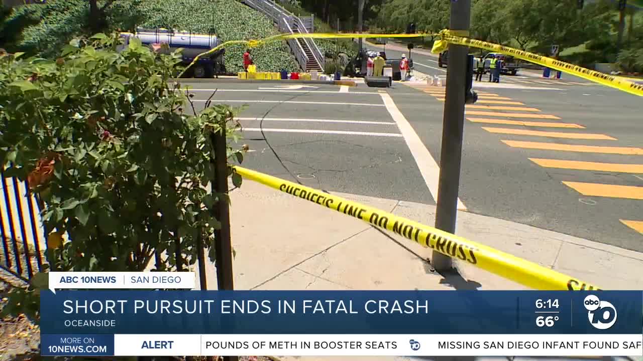 Chase ends in crash at Oceanside intersection; 1 killed