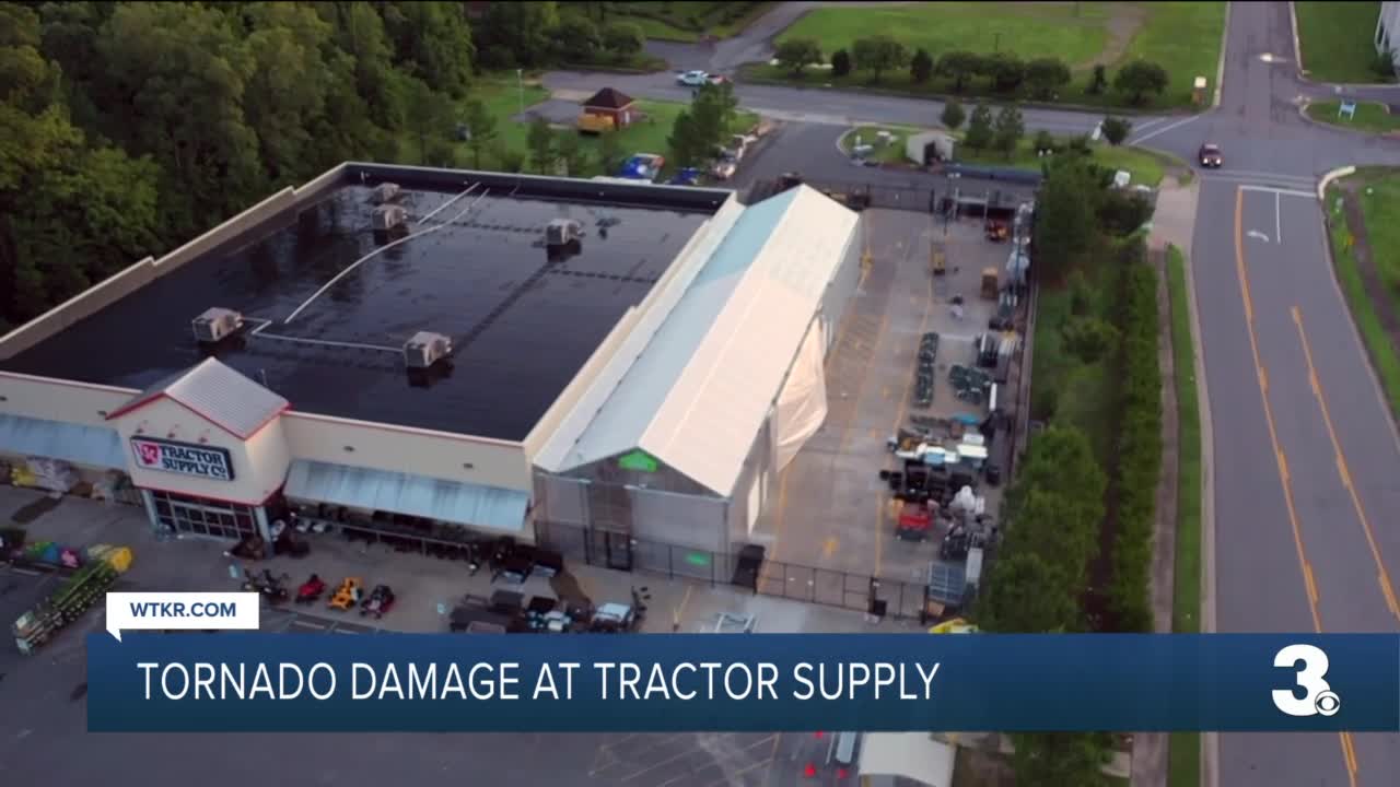 Outbuildings overturned, tree limbs snapped after tornado in Suffolk