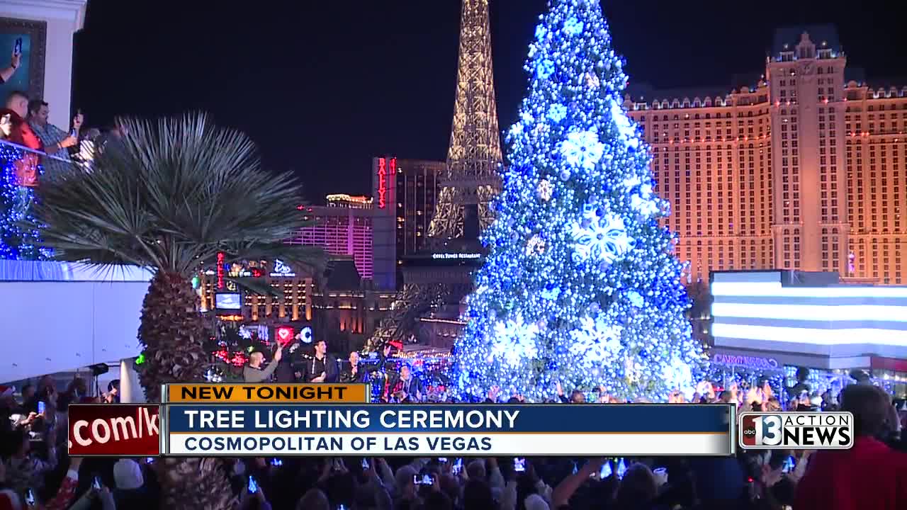 Vegas Golden Knights help light the Cosmopolitan Christmas
