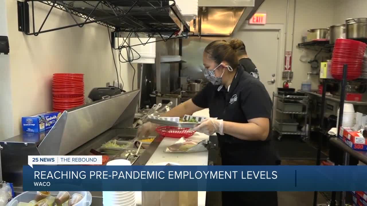 City of Waco first in Texas to reach prepandemic employment levels