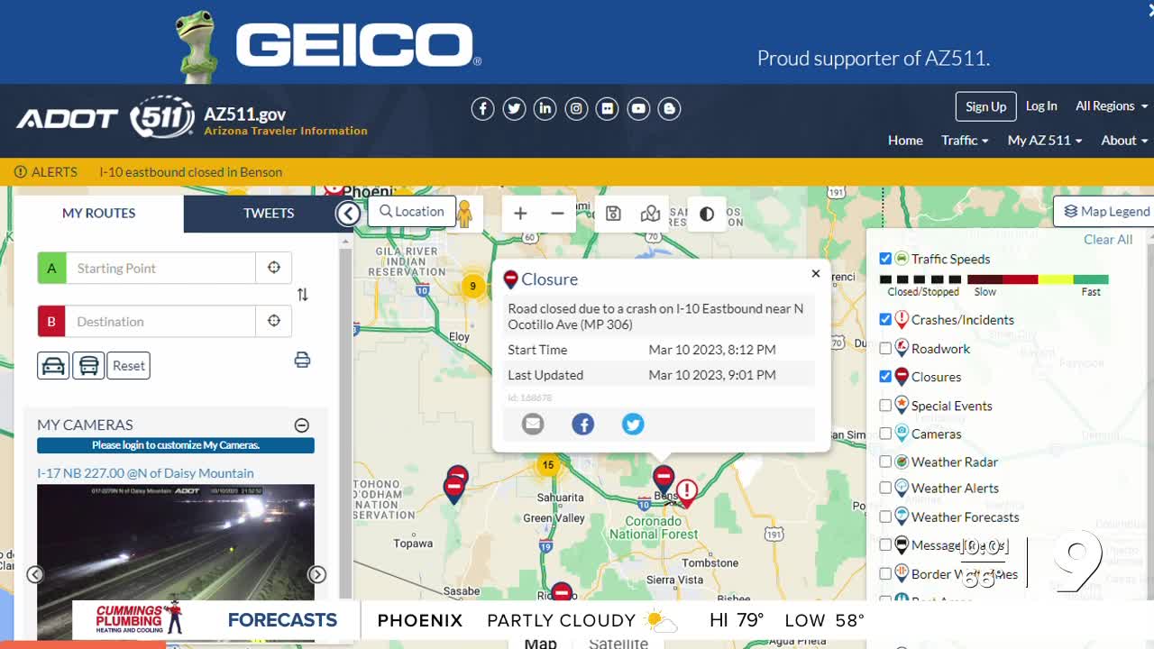 4 Dead in multicar crash on I10 in Benson