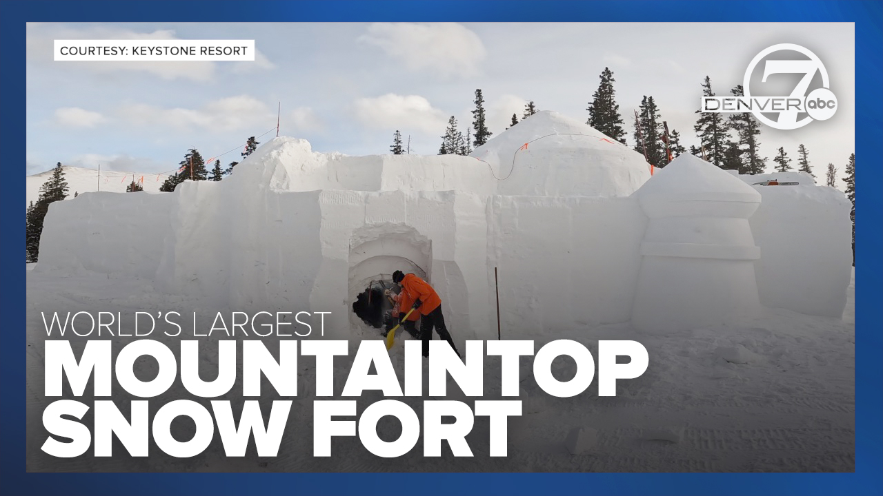 The world's largest mountaintop snow fort is back at Colorado's