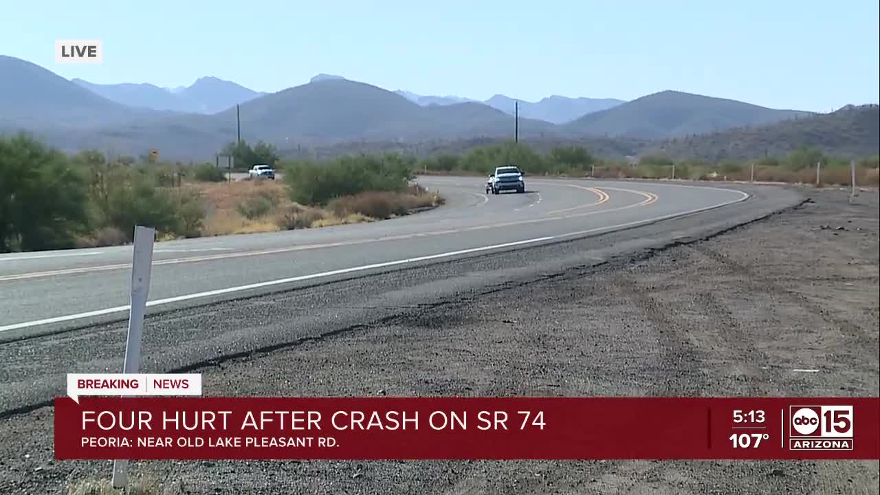 Four injured after head-on crash on SR 74 near Old Lake Pleasant Road