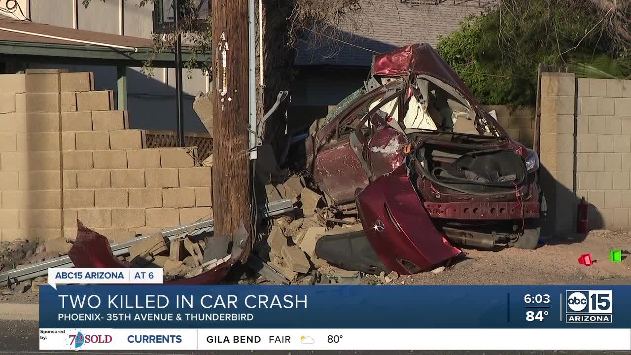 Two teens killed in crash near 35th Avenue and Thunderbird