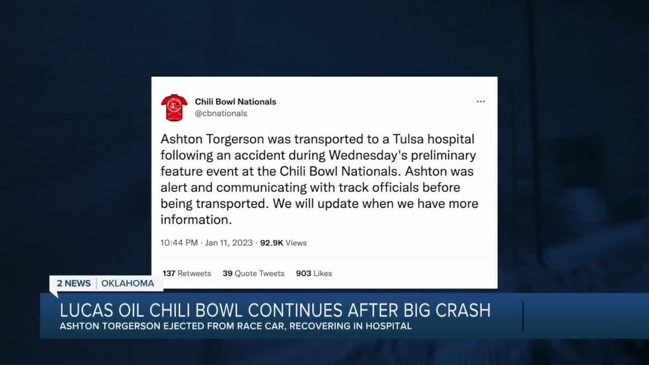 Driver thrown from car during crash at Chili Bowl Nationals