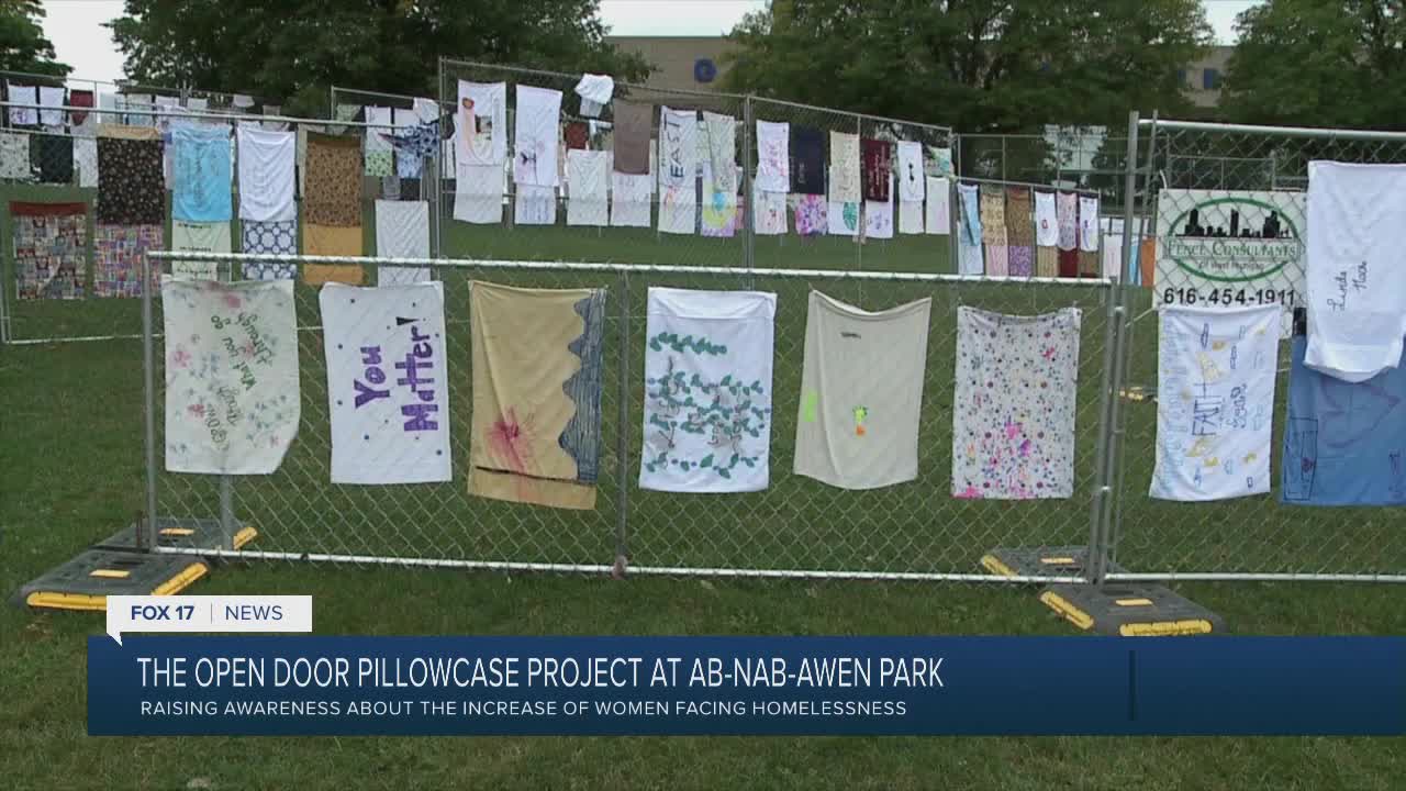 Thousands of hanging pillowcases raise awareness for GR homelessness