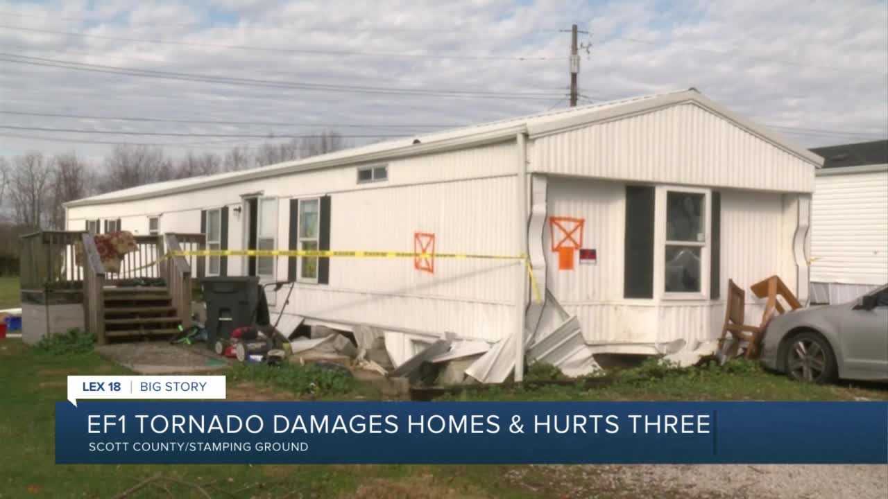 EF1 tornado hits Stamping Ground mobile home park