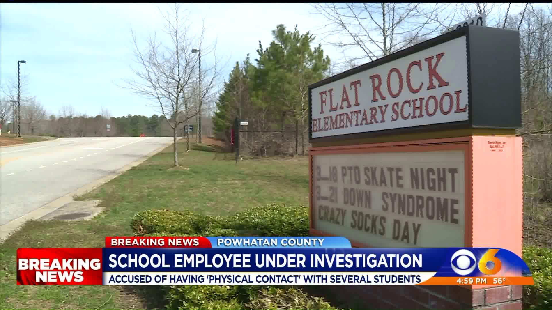 Elementary school staff member accused of ‘physical contact’ with