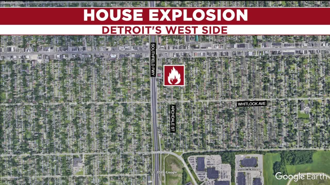 2 injured after gas leak causes home explosion on Detroit's west side