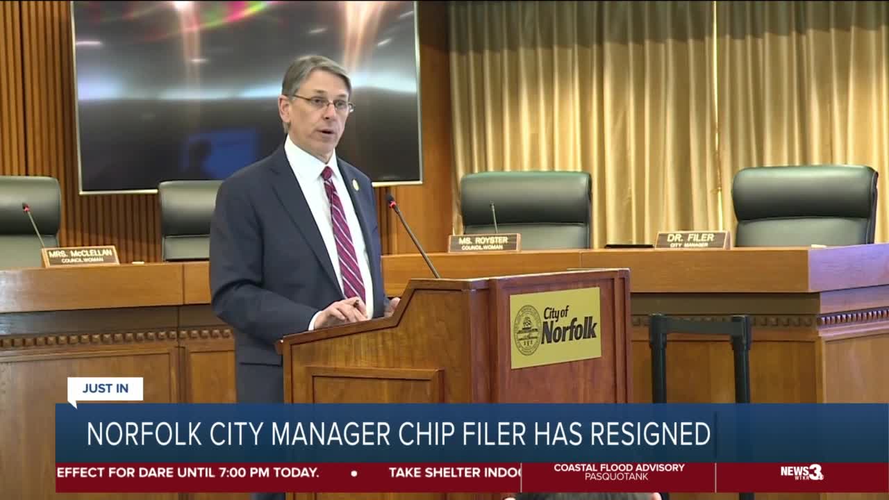 Norfolk City Manager Chip Filer resigns