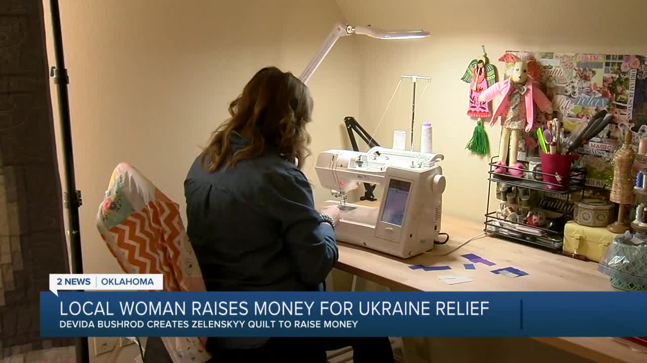 Tulsa mom quilts Zelenskyy to fundraise for Ukraine